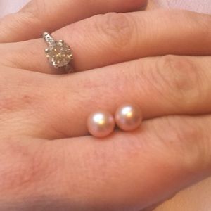 Pink Akoya Pearl earrings 8mm